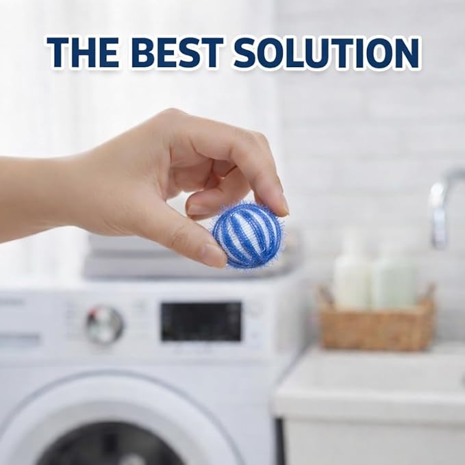 12 CT Pet Hair Remover for Laundry, Dog & Cat Hair Remover for Laundry, Laundry Pet Hair Catcher, Lint Catcher for Washing Machine, Reusable, Fabric Safe,Easy to Use (Dark Blue)