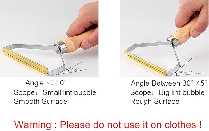 Carpet Pet Hair Remover, Portable Spark Lint Roller with Wooden Handle, Carpet Pile Brush with Double Sided Metal Scraper Suits Indoor Carpet, Pet Hair, Car Carpet,2 Pcs