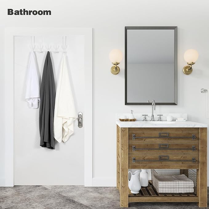 Over The Door Hooks, Door Hanger Hooks for Hanging, Over The Doors Towel Racks for Bathroom with 10 Coat Hook, Coat Rack Bathroom Accessories(1 Pack, White)