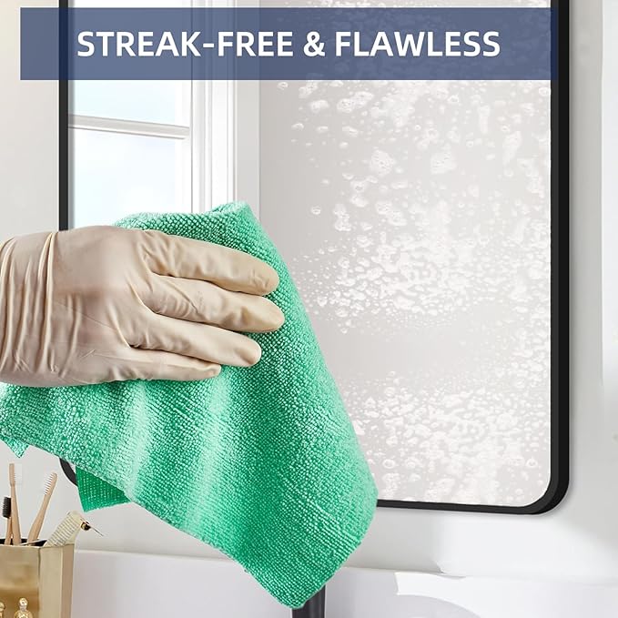 & PLUSH Microfiber Cleaning Cloth Roll - 85 Pack, Tear Away Microfiber Towels, 12" x 12", Reusable, Washable, Streak Free, Ultra Absorbent Dish Rags for Car, Home, Garage or Shop (Green)