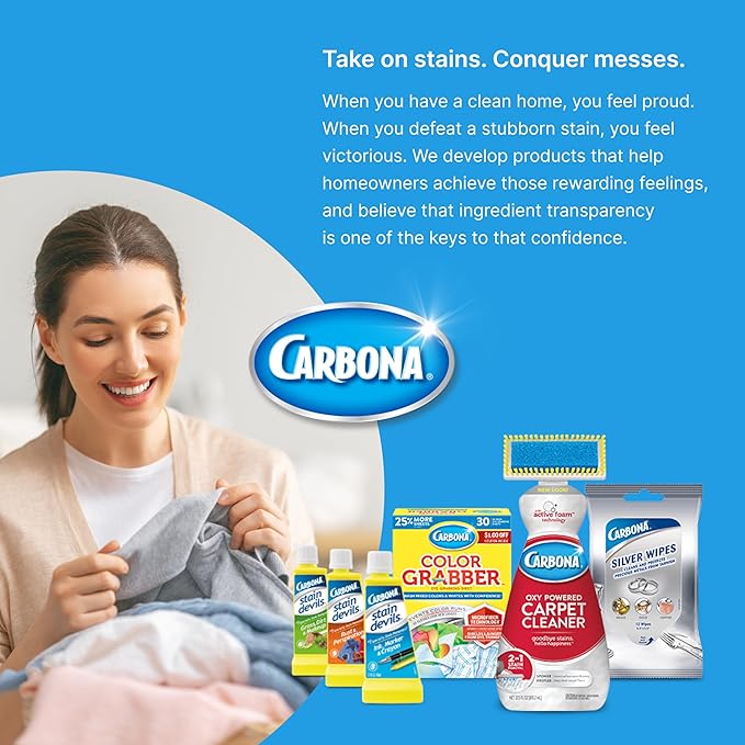 Carbona Laundry Detergent Sheets | Eco-Friendly Washing Detergent | Up to 50 Loads (25 Sheets) | Stain Remover | No Perfume or Dyes | Free & Clear