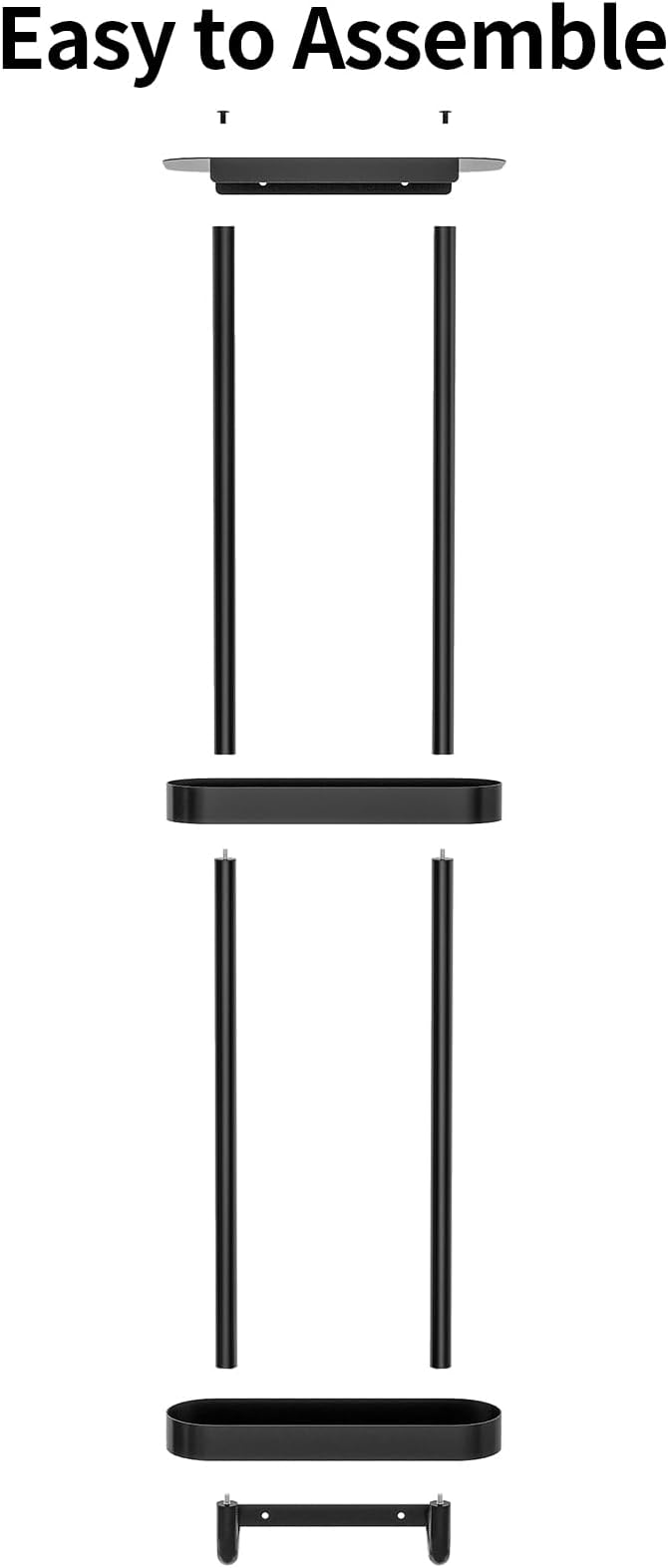 Bathroom Towel Storage, 36.4 Inch Towel Racks for Bathroom Wall Mounted with Shower Caddy with Metal Shelf, Black