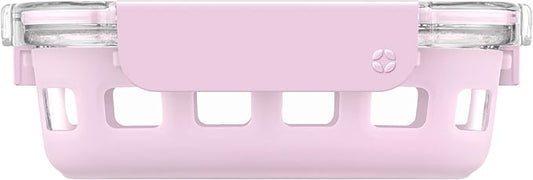 Ello Duraglass Meal Prep Container- Glass Food Storage Container with Silicone Sleeve and Airtight BPA-Free Plastic Lid, Dishwasher, Microwave, and Freezer Safe