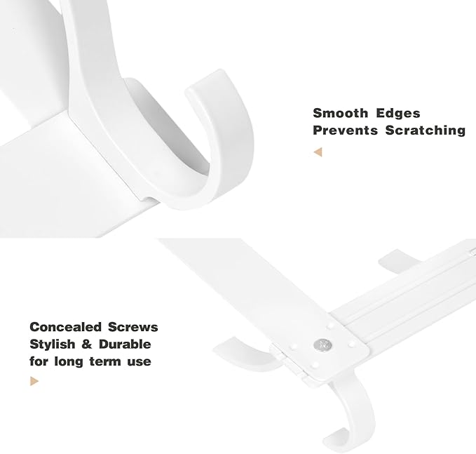 Over The Door Hooks, Door Hanger Hooks for Hanging, Over The Doors Towel Racks for Bathroom with 10 Coat Hook, Coat Rack Bathroom Accessories（1 Pack, White）