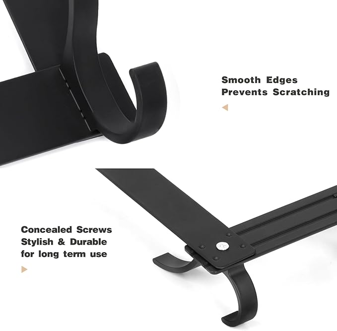 Over The Door Hooks, Door Hanger Hooks for Hanging, Over The Doors Towel Racks for Bathroom with 10 Coat Hook, Coat Rack Bathroom Accessories（1 Pack, Black）