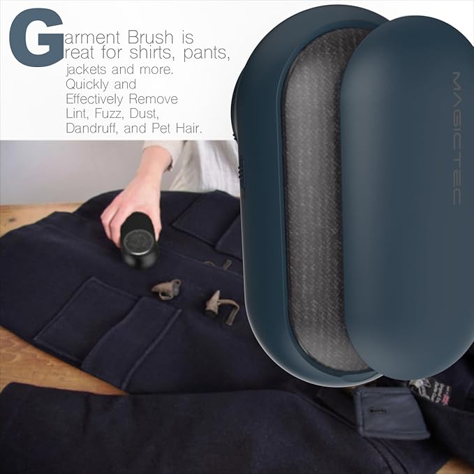 Rechargeable Fabric Shaver, Magictec Lint Remover Sweater Defuzzer Lints Fuzzs Pills Pilling Trimmer for Clothes and Furniture -Battery Operated Blue