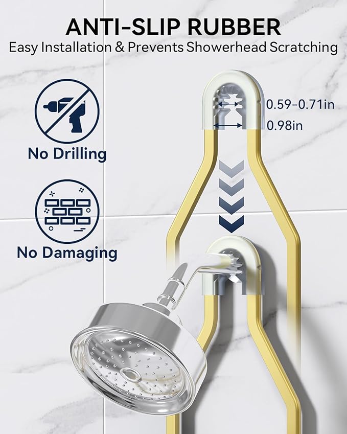 YASONIC Shower Caddy Hanging, Never Rust Shower Organizer Hanging, Aluminum Shower Racks for Inside Shower with Hooks for Razor, Bathroom Organizers and Storage with Soap Holder, Gold