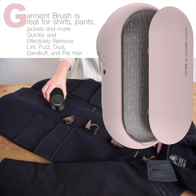 Rechargeable Fabric Shaver, Magictec Lint Remover Sweater Defuzzer Lints Fuzzs Pills Pilling Trimmer for Clothes and Furniture -Battery Operated Pink