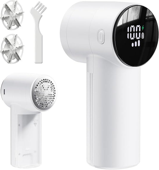 Electric Lint Remover and Fabric Shaver, Rechargeable Clothes Shaver for Sweater Furniture Couch, 3-Speed Pill Remover Defuzzer to Remove Fuzz Pilling from Blanket Jacket