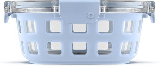 Ello Duraglass Meal Prep Container- Glass Food Storage Container with Silicone Sleeve and Airtight BPA-Free Plastic Lid, Dishwasher, Microwave, and Freezer Safe