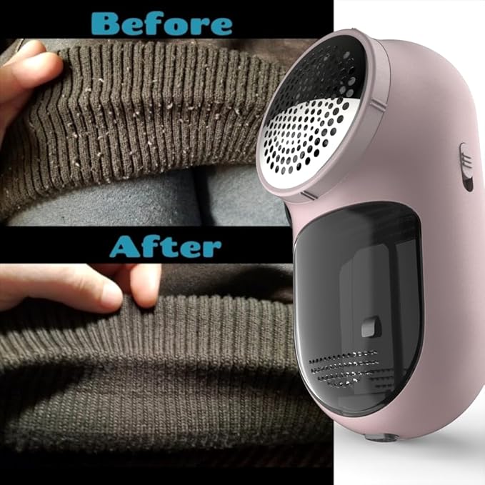 Rechargeable Fabric Shaver, Magictec Lint Remover Sweater Defuzzer Lints Fuzzs Pills Pilling Trimmer for Clothes and Furniture -Battery Operated Pink