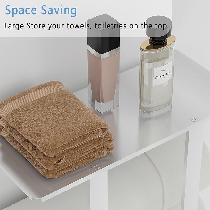 Towel Racks for Bathroom, BETHOM Towel Rack Wall Mounted with Shelf and 3 Hooks, Towel Storage for Small Bathroom for Rolled Bath Towels, Brushed Nickel