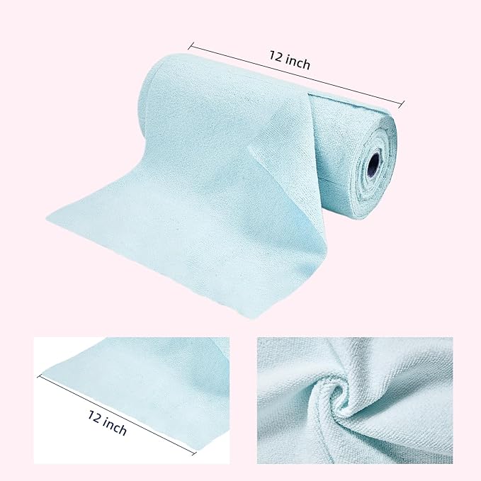 & PLUSH Microfiber Cleaning Cloth Roll - 85 Pack, Tear Away Microfiber Towels, 12" x 12", Reusable, Washable, Streak Free, Ultra Absorbent Dish Rags for Car, Home, Garage or Shop (Blue)