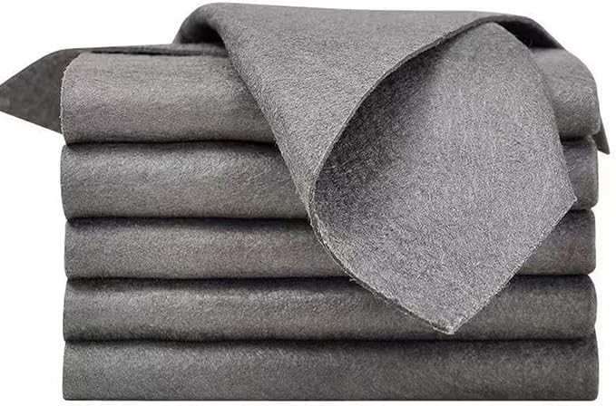 10PCS Thickened Magic Cleaning Cloth,Bsorbent Magic Cleaning Glass Cloth,Reuseable Streak Free Magic Fiber Microfiber Cleaning Cloth for Kitchen, Window, Glass, Cars (Grey)