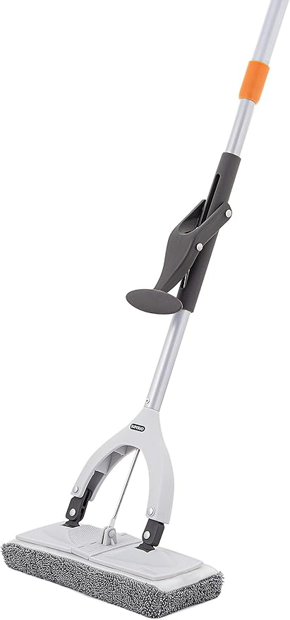 Superio Miracle Microfiber Mop for Hardwood Floors, Tile, Laminate, Walls-self Wringing Flat Mop Telescopic Handle-Lightweight, Heavy Duty-Grey