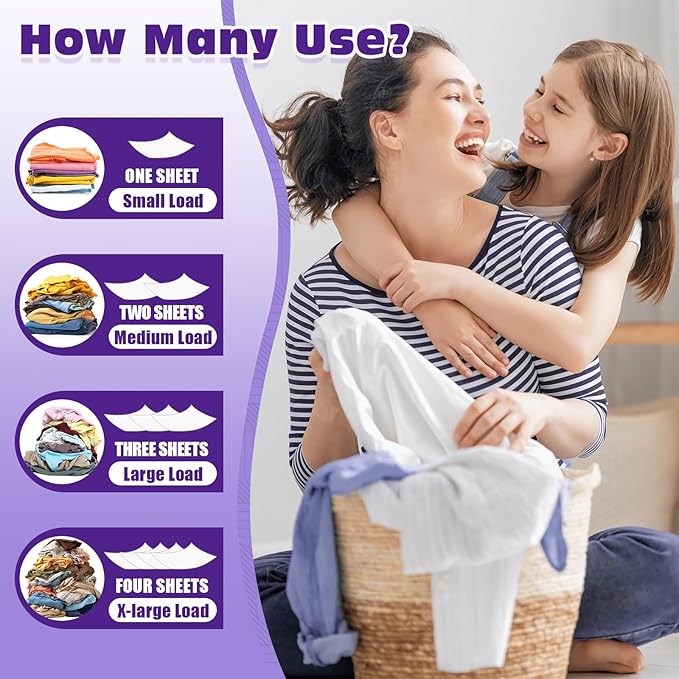 1000 Loads Mega Pack Laundry Detergent Sheets, Eco-friendly Laundry Sheets, Powerful Cleaning, Suitable for Homes, Dorms, and Apartments - [Lavender Fragrance]