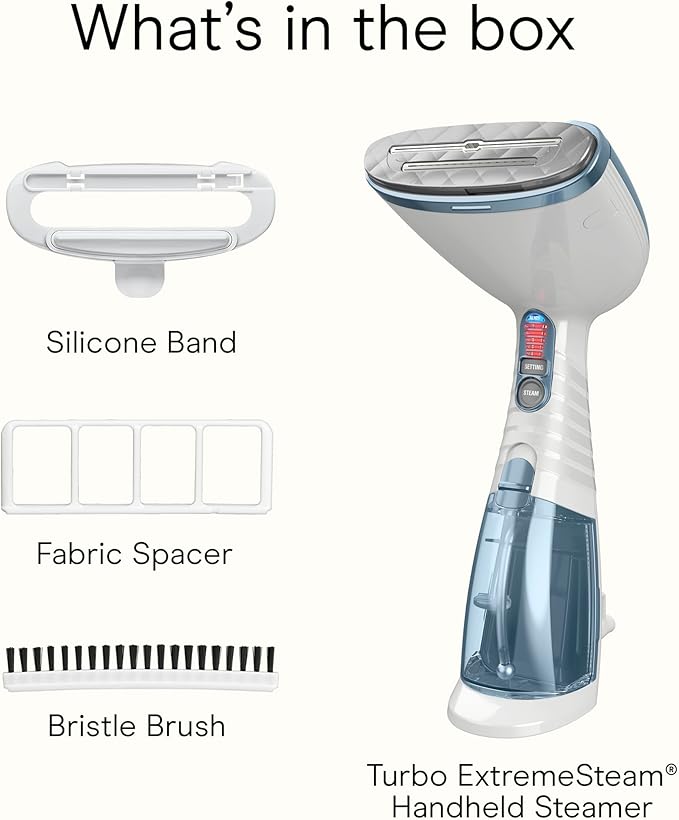 Conair Handheld Garment Steamer for Clothes, Turbo ExtremeSteam 1875W Fabric Clothes Steamer, Portable Handheld Design, Strong Penetrating Steam, Blue