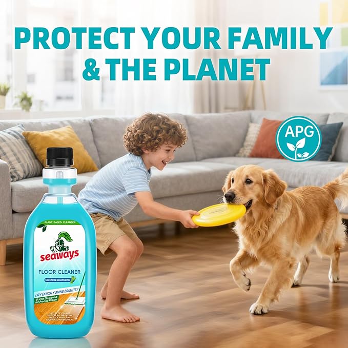 100X Concentrated Floor Cleaner Solution - Plant-Based, Pet-Safe Formula for Hardwood, Tile, Laminate, Vinyl & Bamboo - Pre-Measured Bottle for Perfect Dilution with All Robot Mops