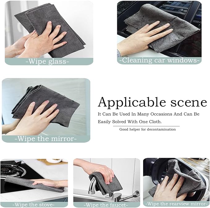 10pcs 9×7 Inches Real Magic Cloth Thickened Magic Cleaning Cloth Microfiber Magic Cleaning Cloth for Mirror, Glass, Window and Cars