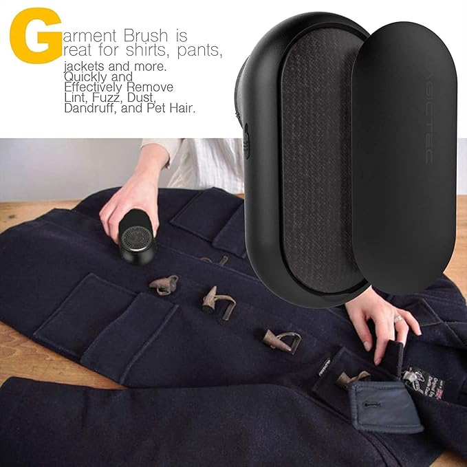 Rechargeable Fabric Shaver, Magictec Lint Remover Sweater Defuzzer Lints Fuzzs Pills Pilling Trimmer for Clothes and Furniture -Battery Operated (Black)