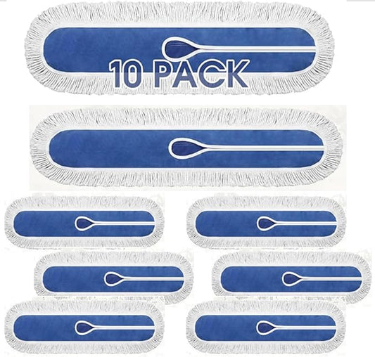 10 Pack 36 Commercial Dust Mop Replacement Heads Reusable Washable Cotton Dusting Pads Compatible with Industrial Dust Mop for Commercial Floor Cleaning and Janitorial Supplies Gym Office