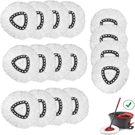 Spin Mop Replacement Head, 16 Pack 100% Microfiber Mop Refills Spin Mop Replacements Head for Easy House Cleaning Floor Mopping