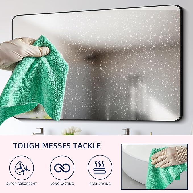 & PLUSH Microfiber Cleaning Cloth Roll - 85 Pack, Tear Away Microfiber Towels, 12" x 12", Reusable, Washable, Streak Free, Ultra Absorbent Dish Rags for Car, Home, Garage or Shop (Green)