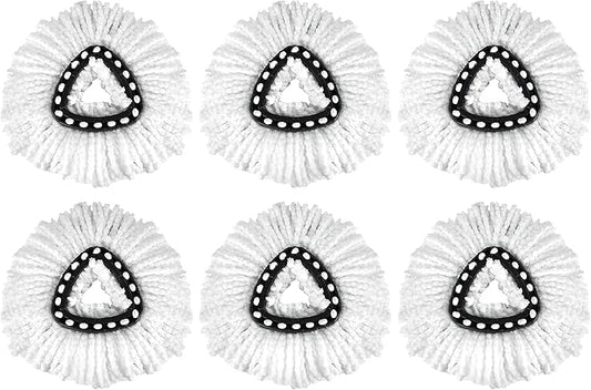 6 Pack EasyWring Spin Mop Refill - Compatible with O-Ceda, Microfiber Floor Spinning Heads Mop Head Replacement