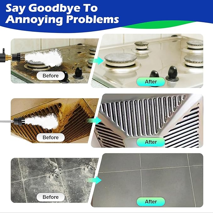 Steam Cleaner for Home,2500W Pressurized Steam Cleaner with 3 Brush Heads Portable Steamer for Cleaning Multi Surface Steam Cleaners with 2L Tank for Floor Car Carpet Upholstery