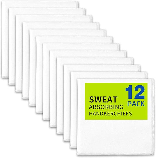 12 Pack Sweat Absorbing Handkerchiefs,Microfiber Sweat Rags Towels for Men & Women,Small Sweat Cloth for Hand,Hankies
