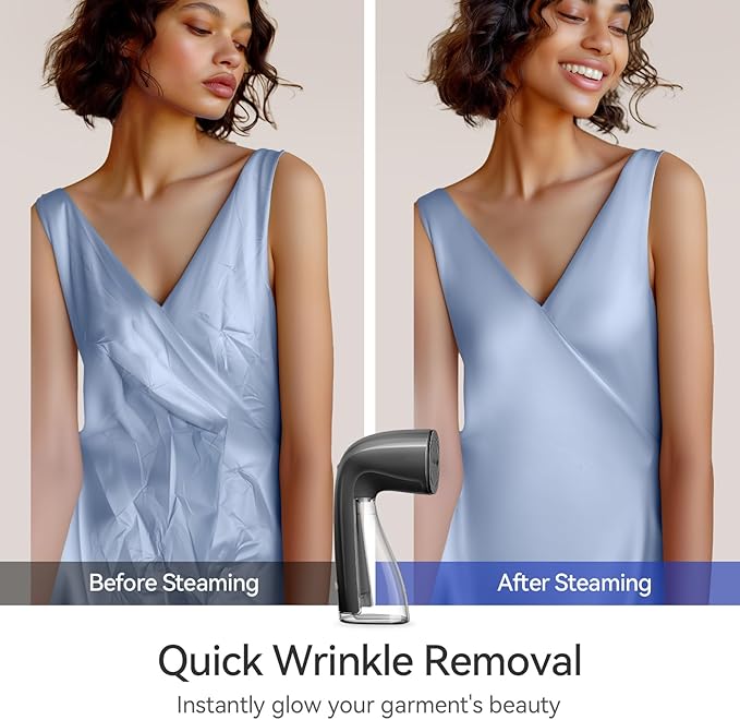 HiLIFE Steamer for Clothes, 1100W Clothes Steamer with Large 300ml Tank, Handheld Clothing Steamer, Fabric Wrinkle Remover, Portable & Compact Travel Size Garment Steamer ONLY FOR 120V (Grey)