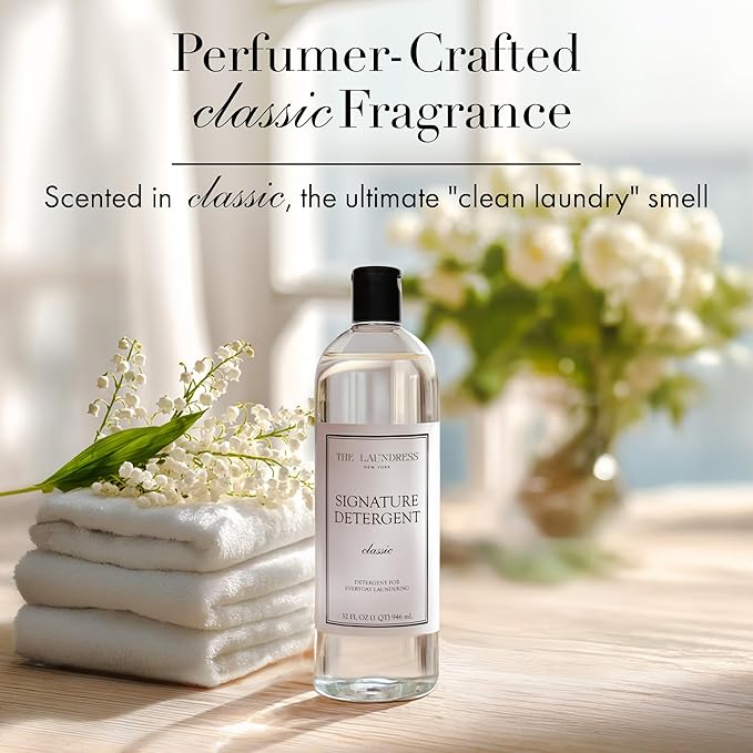 The Laundress Luxury Laundry Detergent, 31 Loads, Scented Signature Classic Fragrance, Concentrated Triple Enzyme Deep Cleaning and Targeted Stain Remover, 96% USDA Biobased Product (Pack of 2)