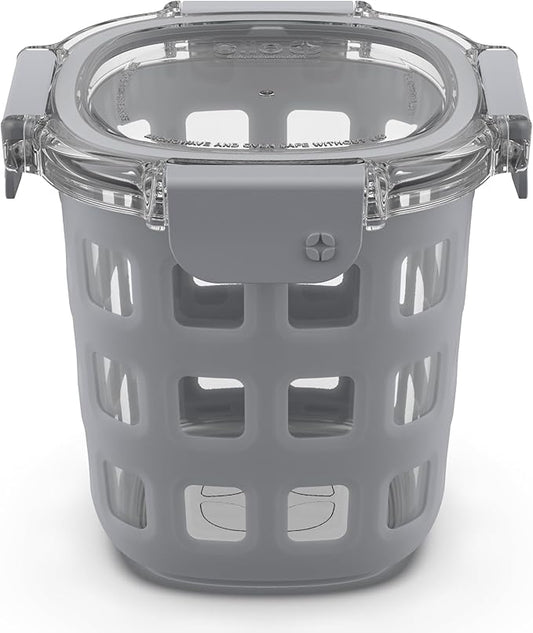 Ello Duraglass Meal Prep Container- Glass Food Storage Container with Silicone Sleeve and Airtight BPA-Free Plastic Lid, Dishwasher, Microwave, and Freezer Safe