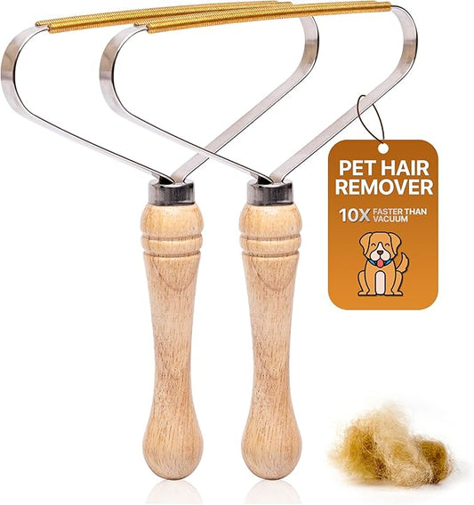 2-Pack Pet Hair Removal Tool - Carpet Rake and Squeegee for Pet Hair Remover Tool - Lint Remover and Hair Scraper for Couch - Easy to Clean Fuzz Fur and Pro Cat Dog Hair Remover for Rugs,Car Floor Mat