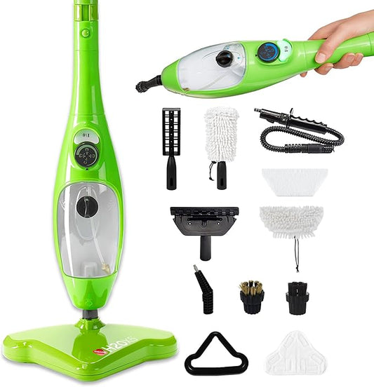 H2O X5 5-in-1 Multi-Purpose Steam Mop, Handheld Steam Cleaner, Adjustable Height, Removable Tank, Large Capacity, Rapid Heat Up, Steam Control, Lightweight, High Pressure