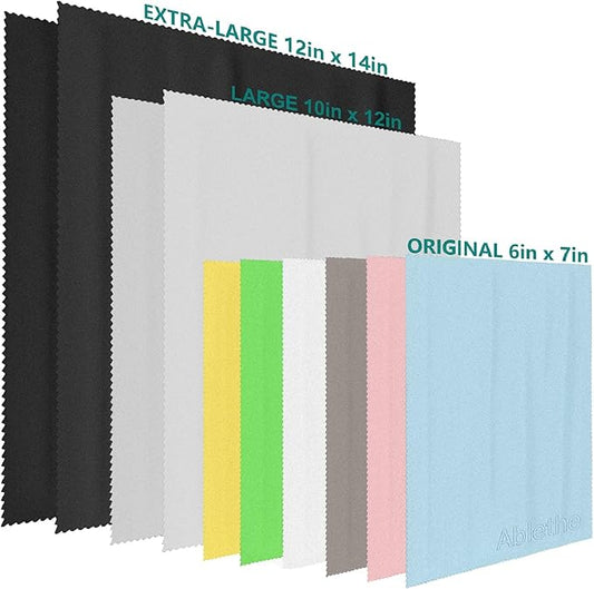 10 Pack Microfiber Cleaning Cloth for Glasses Large, Eye Glass Clean Cloths for Cleaning Lenses, Glasses, Screens, Cameras, Cell Phone, Eyeglasses, LCD TV Screens, Tablets …