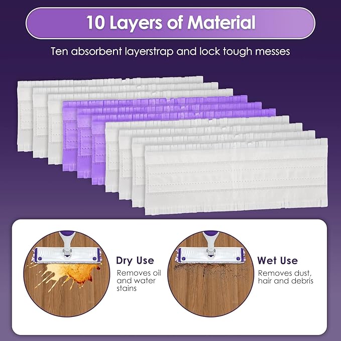 (15 Pack) PowerMop Replacement Power Mop Pads for Swiffer PowerMop, Disposable PowerMop Mopping Pad Refills Compatible with Swiffer PowerMop, Multi-Surface Mop Pad Refills for Floor Cleaning