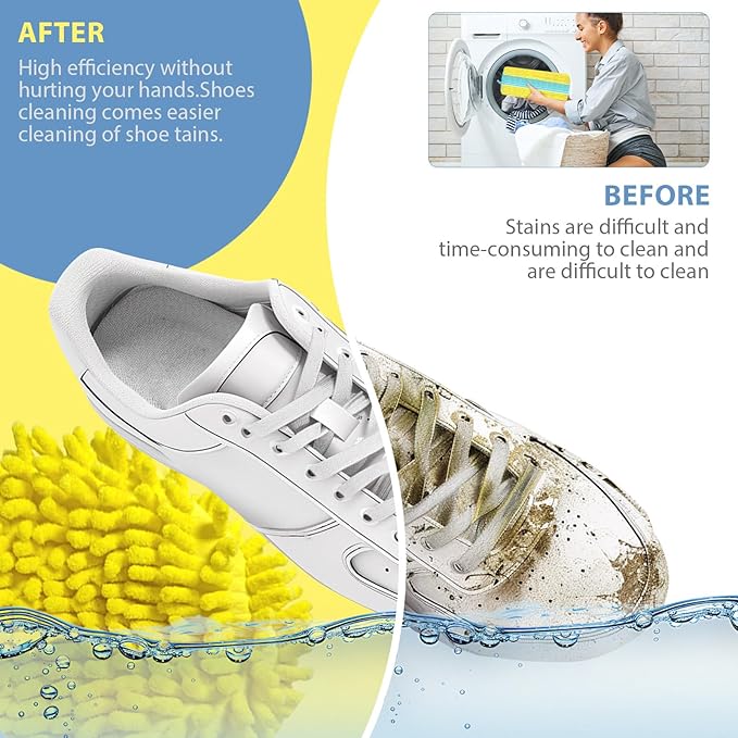 (2+4pcs) Large Shoes Washing Bag for Washing Machine.Reusable Shoe Cleaning Bags for Washer and Dryer, 2pcs Laundry Bags for Tennis Shoes and Sneaker. 4Extra Large Non-woven Storage Bags included