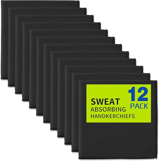 12 Pack Sweat Absorbing Handkerchiefs,Microfiber Sweat Rags Towels for Men & Women,Small Sweat Cloth for Hand,Hankies