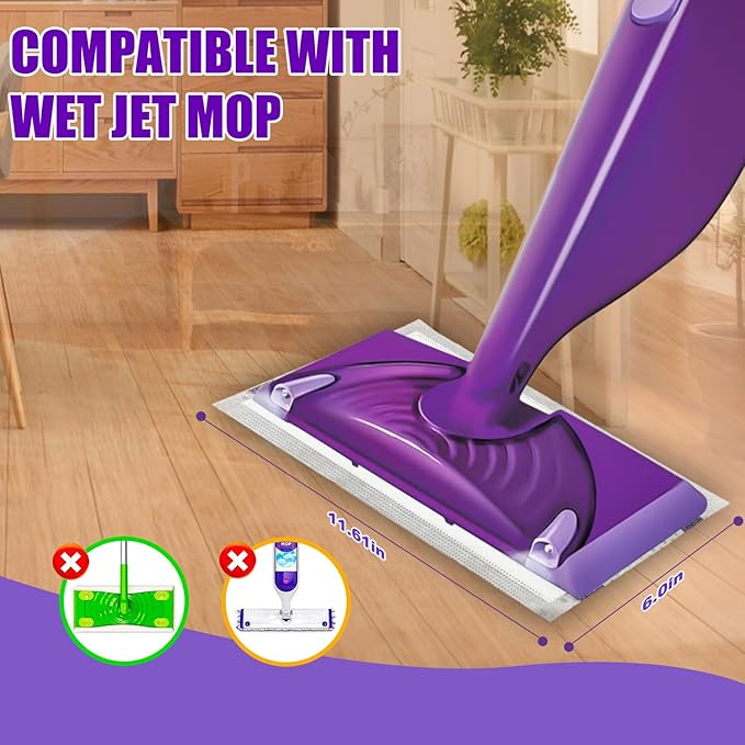 40 Count Mop Pad Refills for Swiffer Wet Jet Spray Mop, Disposable Multi Surface Wet Jet Mopping Pads for All Hardwood Floor Cleaning, 4 Layers Thickened | Super Heavy-Duty Absorbent | Stickiness.