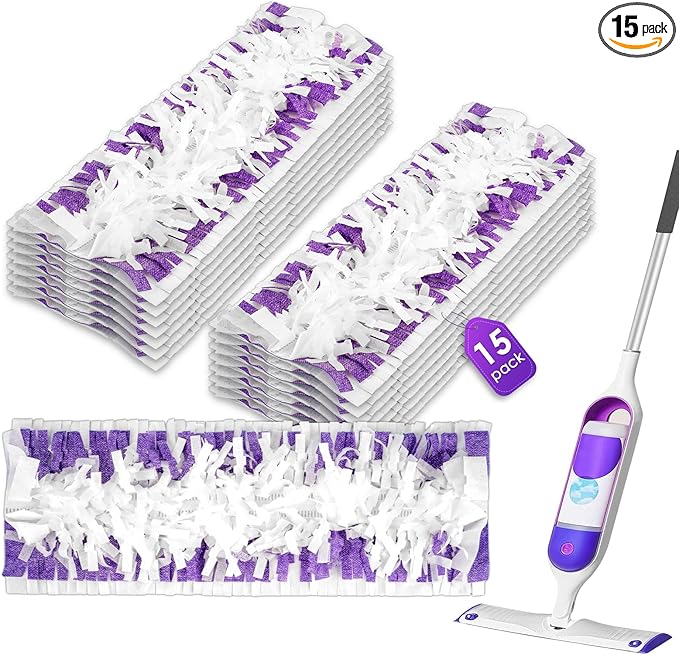 (15 Pack) PowerMop Replacement Power Mop Pads for Swiffer PowerMop, Disposable PowerMop Mopping Pad Refills Compatible with Swiffer PowerMop, Multi-Surface Mop Pad Refills for Floor Cleaning