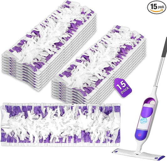 (15 Pack) PowerMop Replacement Power Mop Pads for Swiffer PowerMop, Disposable PowerMop Mopping Pad Refills Compatible with Swiffer PowerMop, Multi-Surface Mop Pad Refills for Floor Cleaning