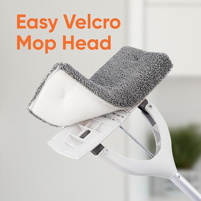 Superio Miracle Microfiber Self-Wringing Flat Mop with Telescopic Handle & Replacement Pad - Lightweight, Heavy-Duty Mop for Hardwood, Tile, Laminate & Walls - Grey