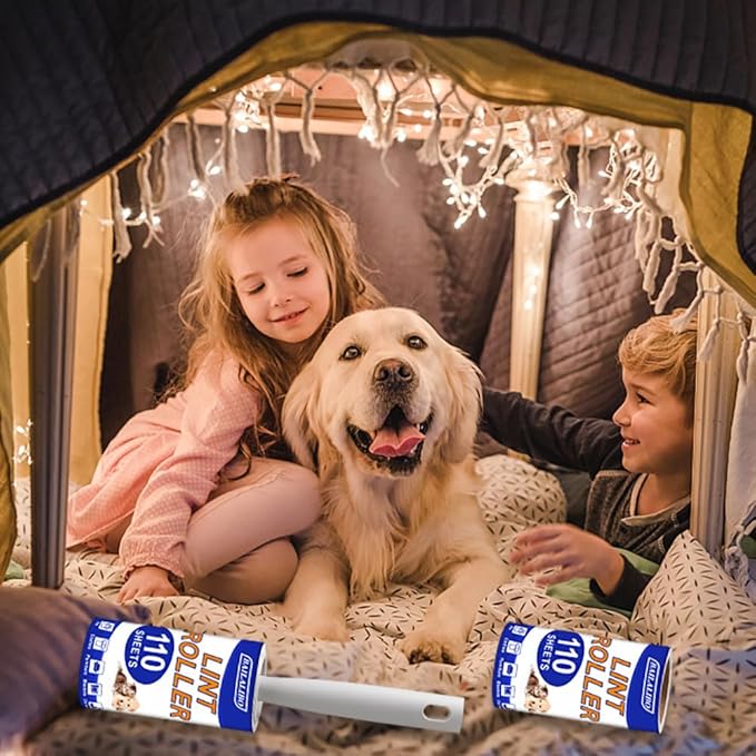 BAILALIBO Lint Rollers for Pet Hair Extra Sticky, 660 Sheets Mega Value Set with 3 Handles 6 Refills, Lint Remover for Clothes, Furniture, Dog, Cat, Carpet