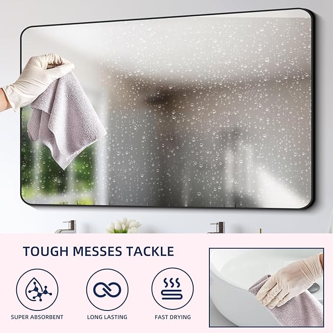 & PLUSH Microfiber Cleaning Cloth Roll - 100 Pack, Tear Away Microfiber Towels, 12" x 12", Reusable, Washable, Streak Free, Ultra Absorbent Dish Rags for Car, Home, Garage or Shop (Grey)