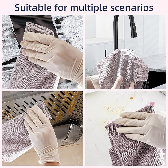 & PLUSH Microfiber Cleaning Cloth Roll - 100 Pack, Tear Away Microfiber Towels, 12" x 12", Reusable, Washable, Streak Free, Ultra Absorbent Dish Rags for Car, Home, Garage or Shop (Grey)