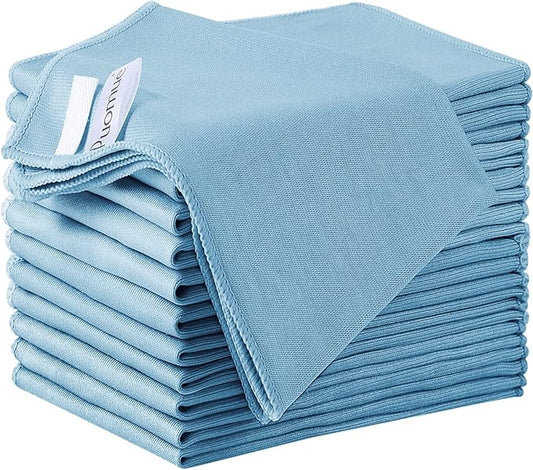 12 Pack Microfiber Glass Cleaning Cloth, 12 Inch X 16 Inch, Lint Free Quickly Clean Windows, Mirrors, Glasses, Phone Screens, Camera Lenses, Blue