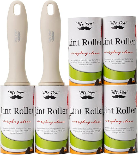 Mr. Pen- Lint Rollers, 2 Handle with 6 Refills, 540 Sheets, Extra Sticky Lint Remover for Clothes, Lint Roller for Pet Hair, Pet Hair Roller, Sticky Roller, Lint Roller for Clothes, Lint Removers