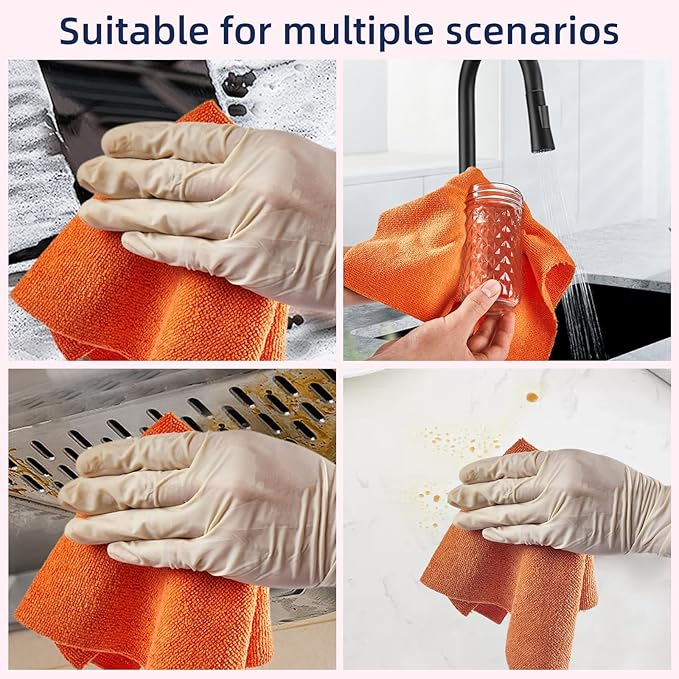 & PLUSH Microfiber Cleaning Cloth Roll - 85 Pack, Tear Away Microfiber Towels, 12" x 12", Reusable, Washable, Streak Free, Ultra Absorbent Dish Rags for Car, Home, Garage or Shop (Orange)