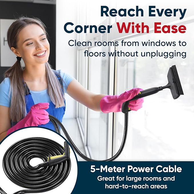 Heavy-Duty Steam Cleaner for Home & Car – Powerful High-Pressure Portable Handheld Steam Cleaner with 27 Accessories for Floors, Tile, Carpet, Grout & Upholstery